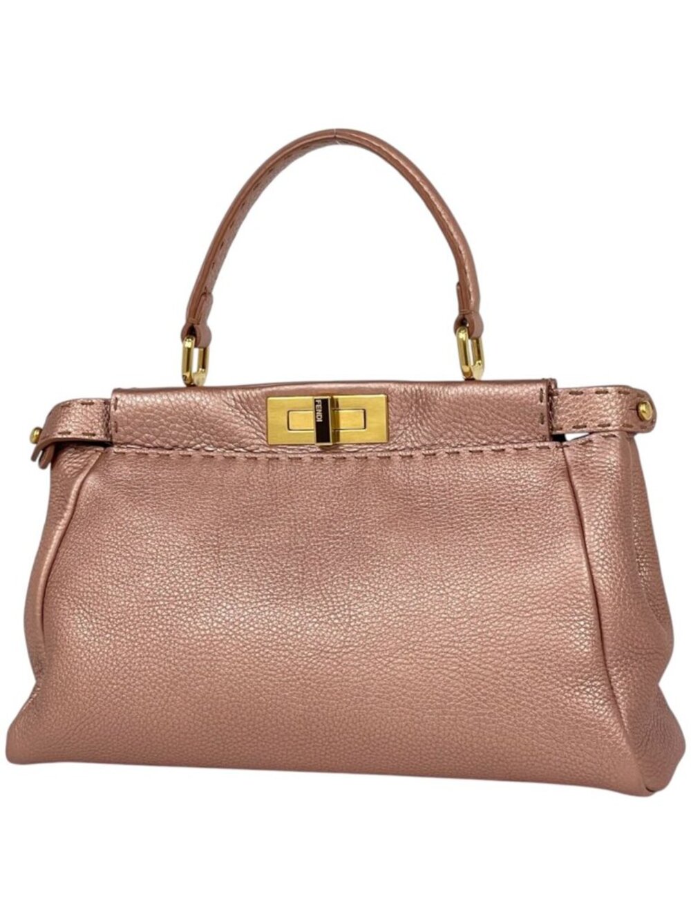 Fendi Handbag Peekaboo Selleria Leather Salmon Pink